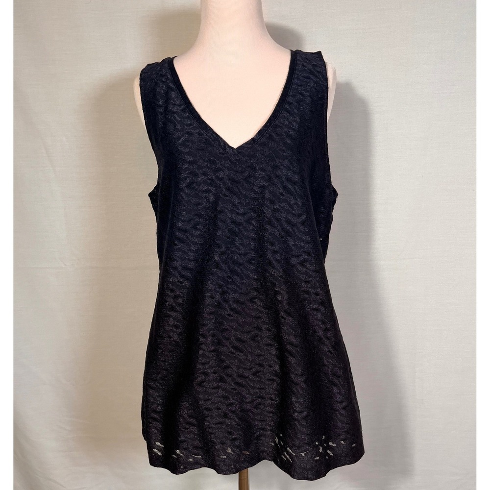 Banana Republic Navy Blue Lace V-Neck Sleeveless Top Lined Large 326205-00